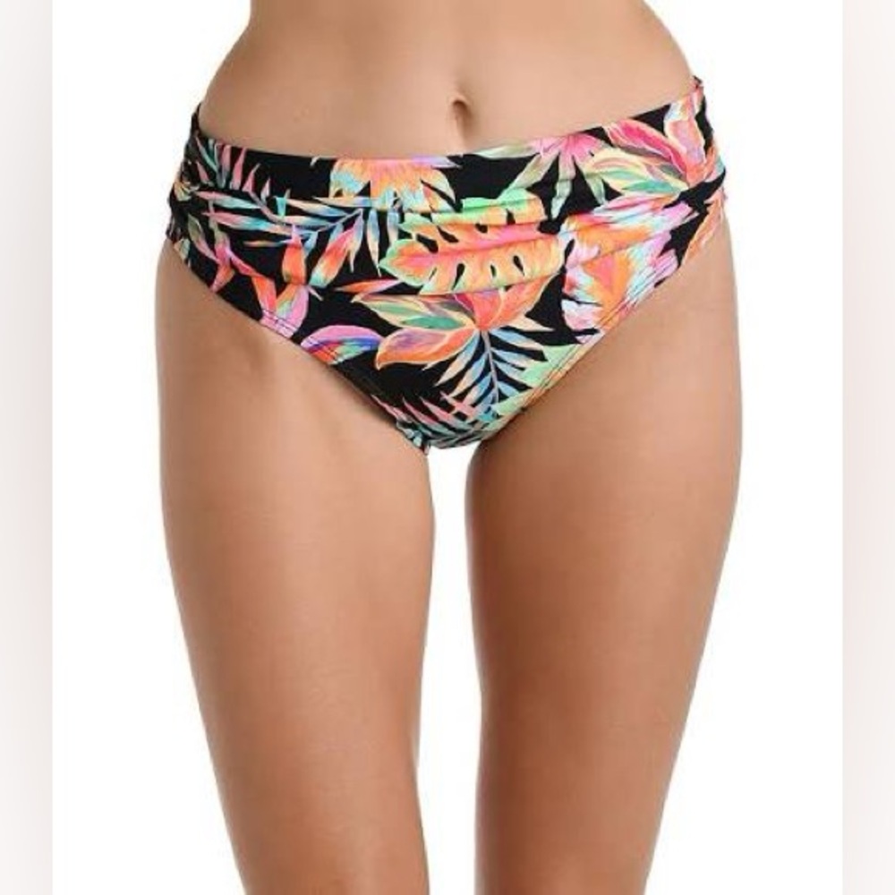 La Blanca Women's Best Escape Shirred Band Hipster Bikini Bottom Slimming NWT